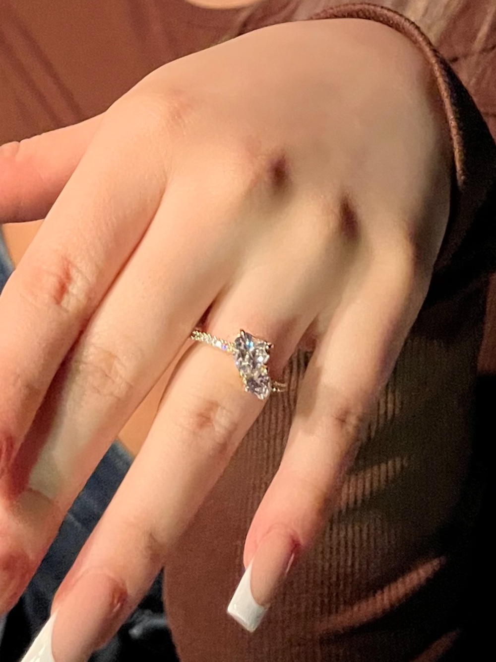 gold pandora double heart ring size 6